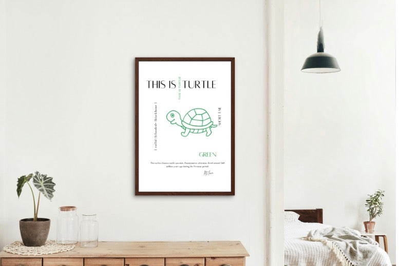 Lets Love Art - Learn about Turtles Kids ArtWork For a Fun and Inviting Space with Modern Aesthetics