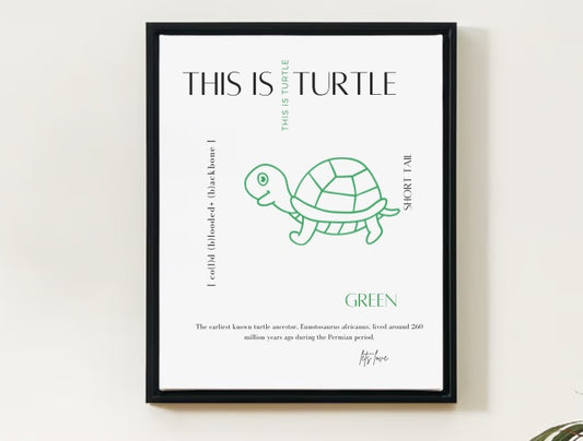 Lets Love Art - Learn about Turtles Kids ArtWork For a Fun and Inviting Space with Modern Aesthetics