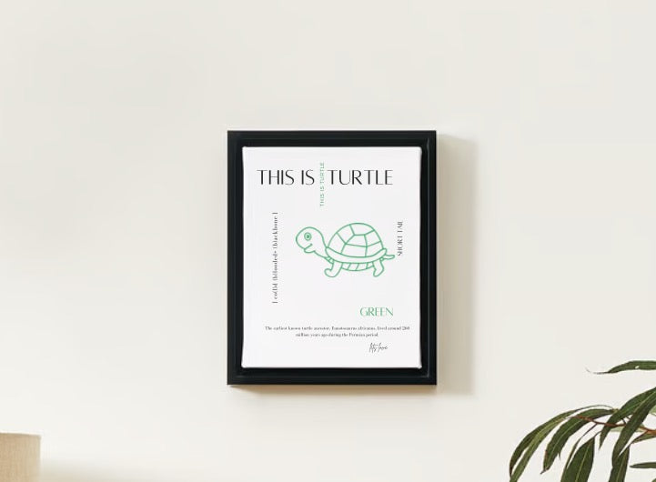 Lets Love Art - Learn about Turtles Kids ArtWork For a Fun and Inviting Space with Modern Aesthetics